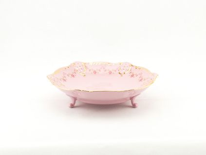 Miska na nožkách hluboká 17 cm, růžový porcelán