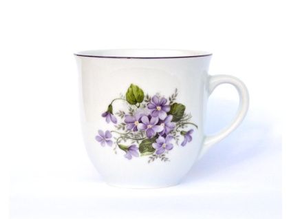 Hrnek Mirek, fialky, 0,4 l, Český porcelán Dubí