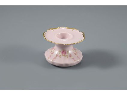 Svícen jednoramenný, růžový porcelán, Amis, 5 cm, Leander