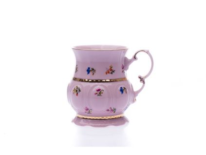 Sonáta, hrnek z růžového porcelánu, 0,35 l, házenka, Leander