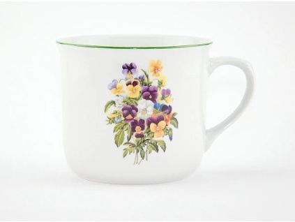 Hrnek Vařák, 0,65 l, Český porcelán Dubí, macešky