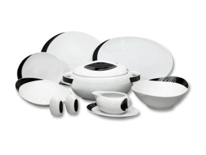 Loos, jídelní souprava, český porcelán, Uno, Thun, 24 d.