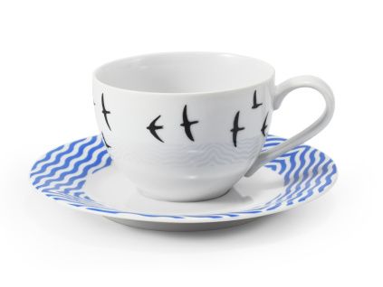 Šálek s podšálkem, český porcelán, 200 ml, Leander, BeFree, modrá