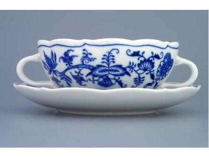 Cibulák, šálek a podšálek bujón s oušky, 0,25 l, Český porcelán Dubí
