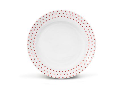 Porcelánový talíř dezertní, 21 cm, český porcelán, Leander, BeFree, červená