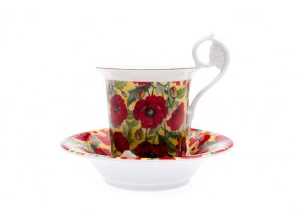 Šálek na kávu, 200 ml, Míšeň, český porcelán, vlčí mák, Leander