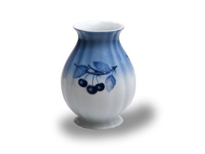 Váza, český porcelán, 18,5 cm, modré třešně, Thun
