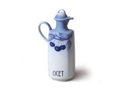 Láhev na ocet, český porcelán, 500 ml, Saphyr, modré třešně, Thun