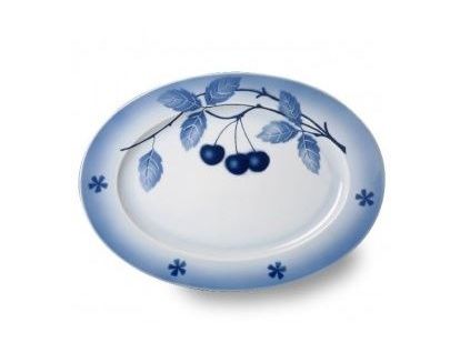 Mísa oválná, český porcelán, 32 cm, Nina, modré třešně, Thun