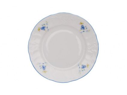 Bernadotte, talíř dezertní, 19, pomněnky, český porcelán, Thun