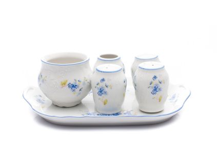 Dochucovací sada, český porcelán, Bernadotte, pomněnky, Thun, 6 d.