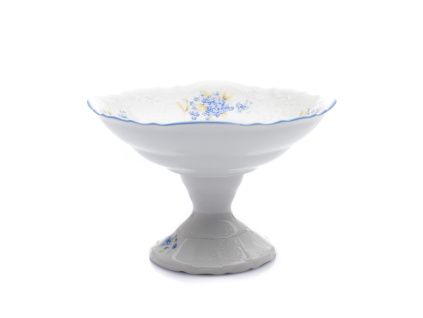 Mísa kompotová na noze, 23 cm, český porcelán, Bernadotte, pomněnky, Thun