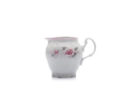 Mlékovka, český porcelán, Bernadotte, 250 ml, růže, růžový proužek, Thun