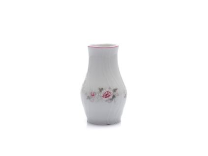 Váza, 11,5 cm, český porcelán, Bernadotte, růže, růžový proužek, Thun