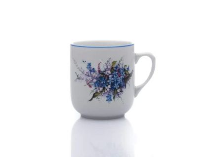 Hrnek Trojka, 300 ml, Český porcelán, Dubí, konvalinky s pomněnkami