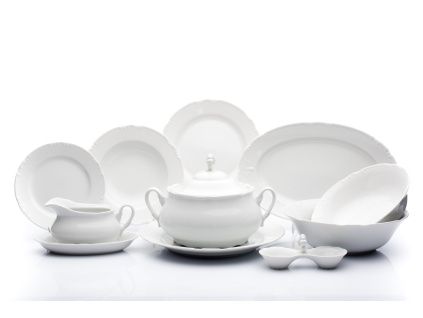 Jídelní souprava Constance, český porcelán, bílý, Thun, 25 d.
