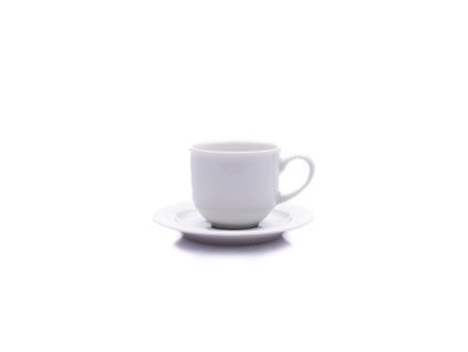 Šálek a podšálek na espresso, český porcelán, 110 ml, Opal, bílý, Thun