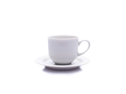 Šálek a podšálek, český porcelán, 270 ml, Opal, bílý, Thun