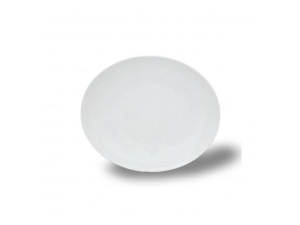 Talíř dezertní, český porcelán, Loos, 21 cm, bílý, Thun 1794