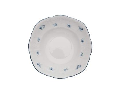 Mísa kompotová, 25 cm, český porcelán, Bernadotte, modré růžičky, Thun