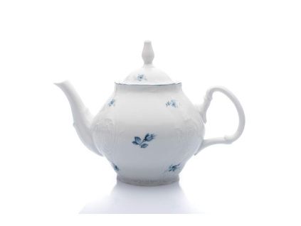Čajová konvice, 1,2 l, český porcelán, Bernadotte, modré růžičky, Thun