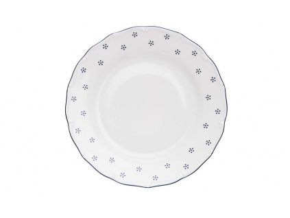 Talíř dezertní, český porcelán, Verona, 19 cm, modrá valbella, G. Benedikt