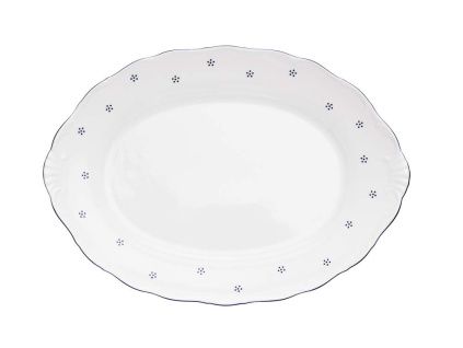 Mísa oválná, český porcelán, Verona, 40 cm, modrá valbella, G. Benedikt