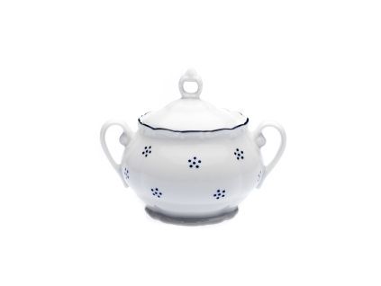 Cukřenka velká s víčkem, český porcelán, Verona, 400 ml, modrá valbella, G. Benedikt