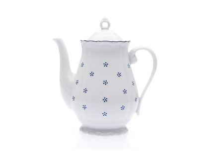 Konvice kávová s víčkem, český porcelán, Verona, 1,25 l, modrá valbella, G. Benedikt