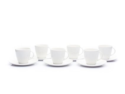 Loos, šálky a podšálky na espresso, 90 ml, bílé, porcelán Thun, 6 ks