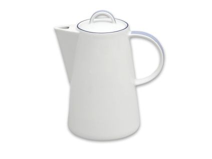 Tom, konvice kávová, český porcelán, 1,2 l, modrá linka, Thun