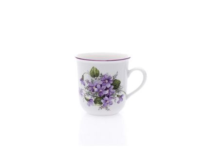 Malý hrnek, 0,17 l, fialky, Český porcelán Dubí