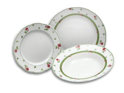 Menuet, talířová sada, růže, zelená, Thun