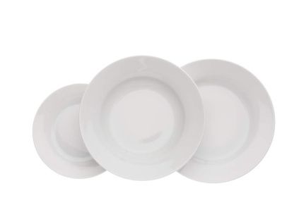 Talířová souprava, český porcelán, RONA, 18 d., bílá, G. Benedikt