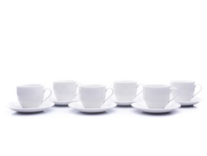 Sada šálků s podšálkem, český porcelán, 250 ml, Verona, bílé, G. Benedikt