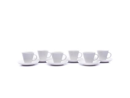 Tom, šálky a podšálky na espresso, 100 ml, bílé, český porcelán, Thun, 6 ks