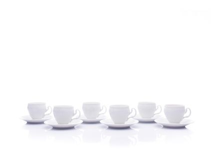 Šálky a podšálky, český porcelán, Bernadotte, 170 ml, 6 ks, Thun 1794
