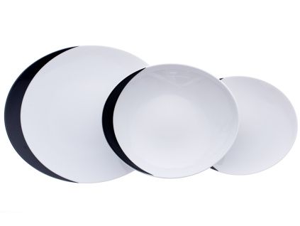 Loos, talířová sada, Uno, porcelán Thun, 18 d.
