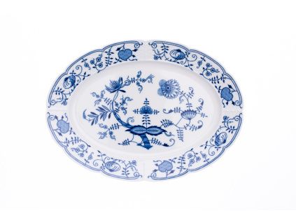 Natálie, mísa oválná, 36 cm, cibulák, porcelán Thun 1794