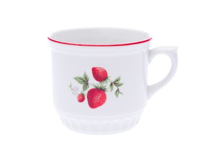 Hrnek Selský, 0,42 l, jahody, Český porcelán, Dubí