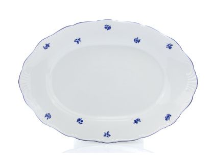 Ovál, 36 cm, Ophelia modrá házenka, porcelán Thun RZ