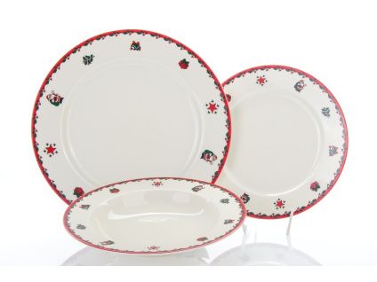Vánoční talířová souprava ve slonové kosti, porcelán Thun, 12 d.