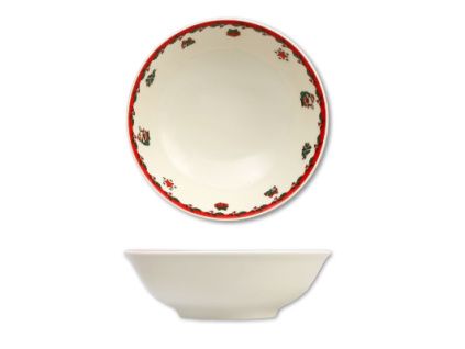 Miska kompotová s vánočními motivy, český porcelán, 16 cm, Thun