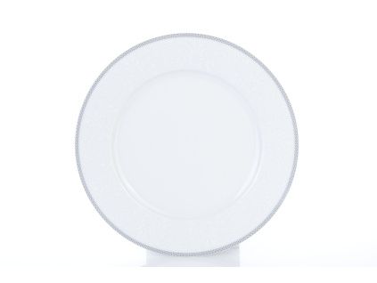 Opal, talíř mělký, krajka, šedá, 25 cm, český porcelán, Thun