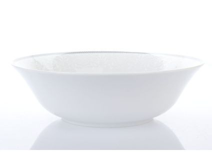 Mísa kompotová, český porcelán, 25 cm, Opal, krajka, šedá, Thun