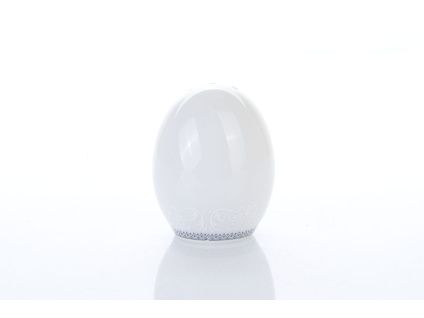 Pepřenka uzavřená, český porcelán, Opal, bílá krajka, šedá, Thun 1794