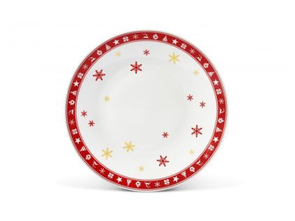 Vánoční porcelán, talíř mělký, 26 cm, český porcelán, Leander