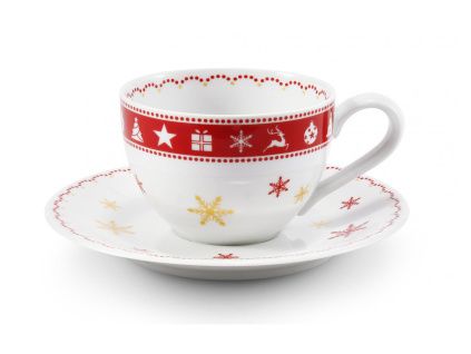 Vánoční porcelán, šálek s podšálkem, 0,20 l, český porcelán, Leander