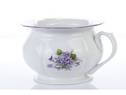 Porcelánový nočník, 21 cm, fialky, Český porcelán