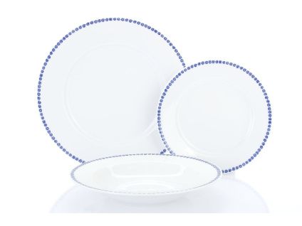 Talířová souprava, Odense, modrá, karlovarský porcelán, Thun, 18 d.